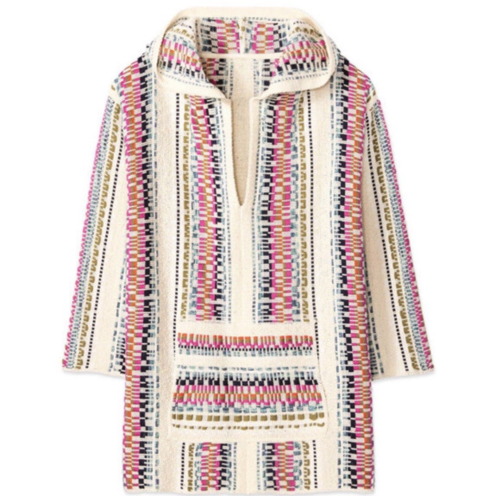 Tory Burch Surfer Beach Wool Blend Baja Tunic Sweater Medium